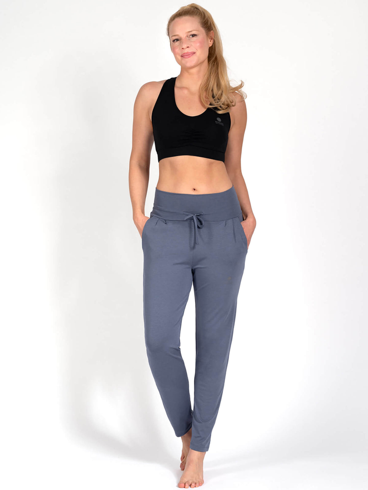 Yogahose Susan - Blue Grey, aus Naturmaterial