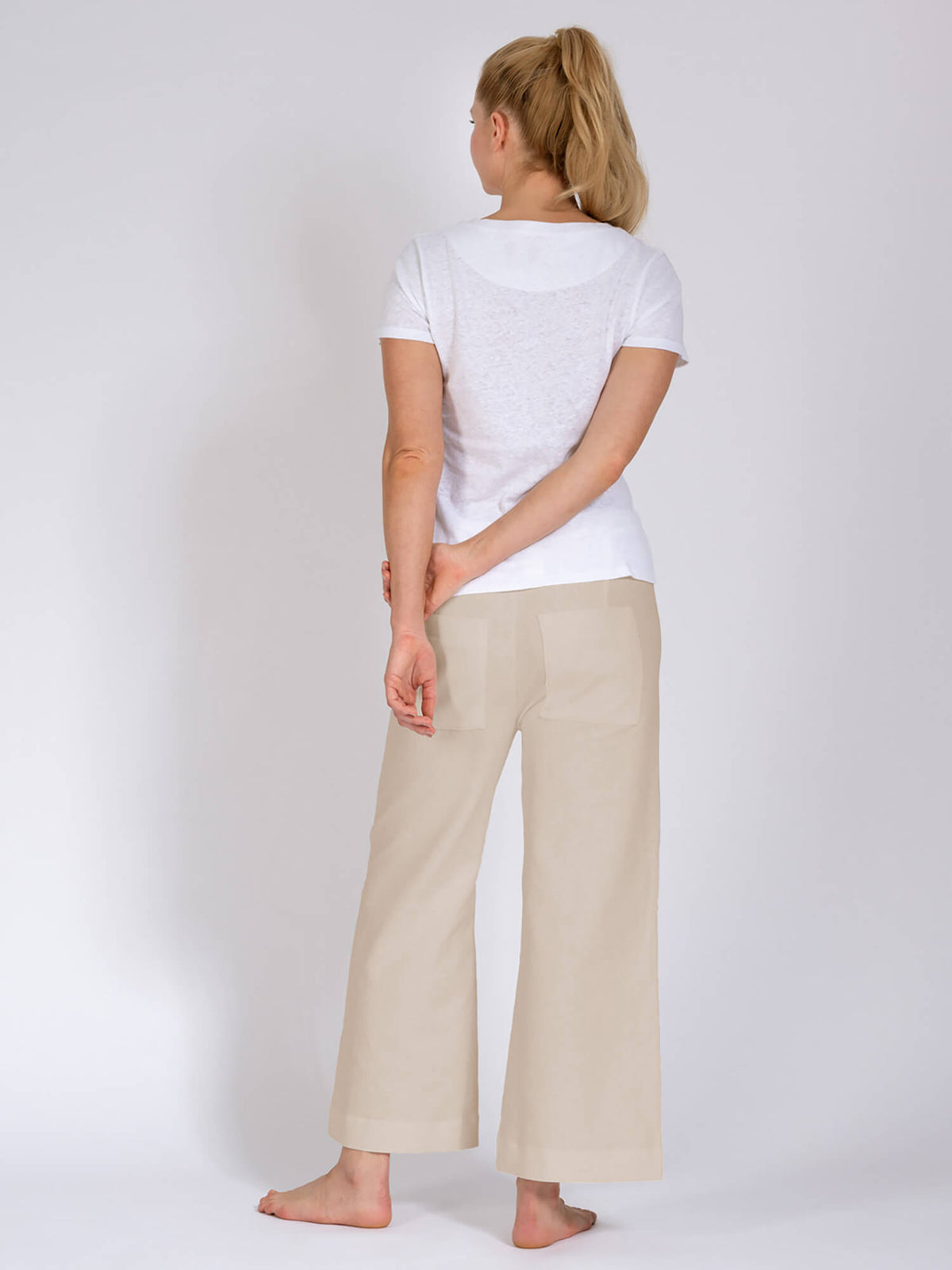Yogahose - Christy beige mit Leinen