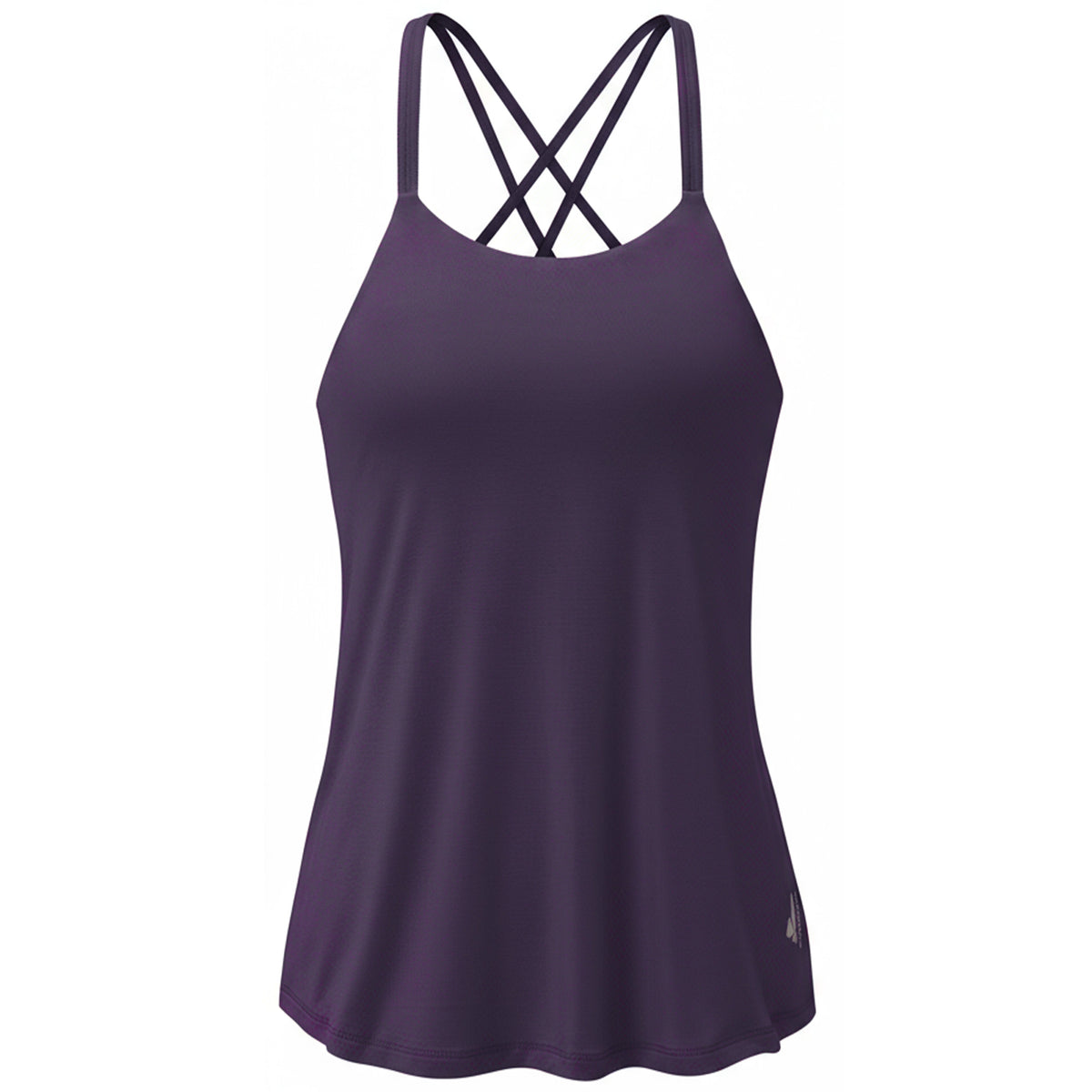 Yoga-Bra Spaghetti Top - dark violet