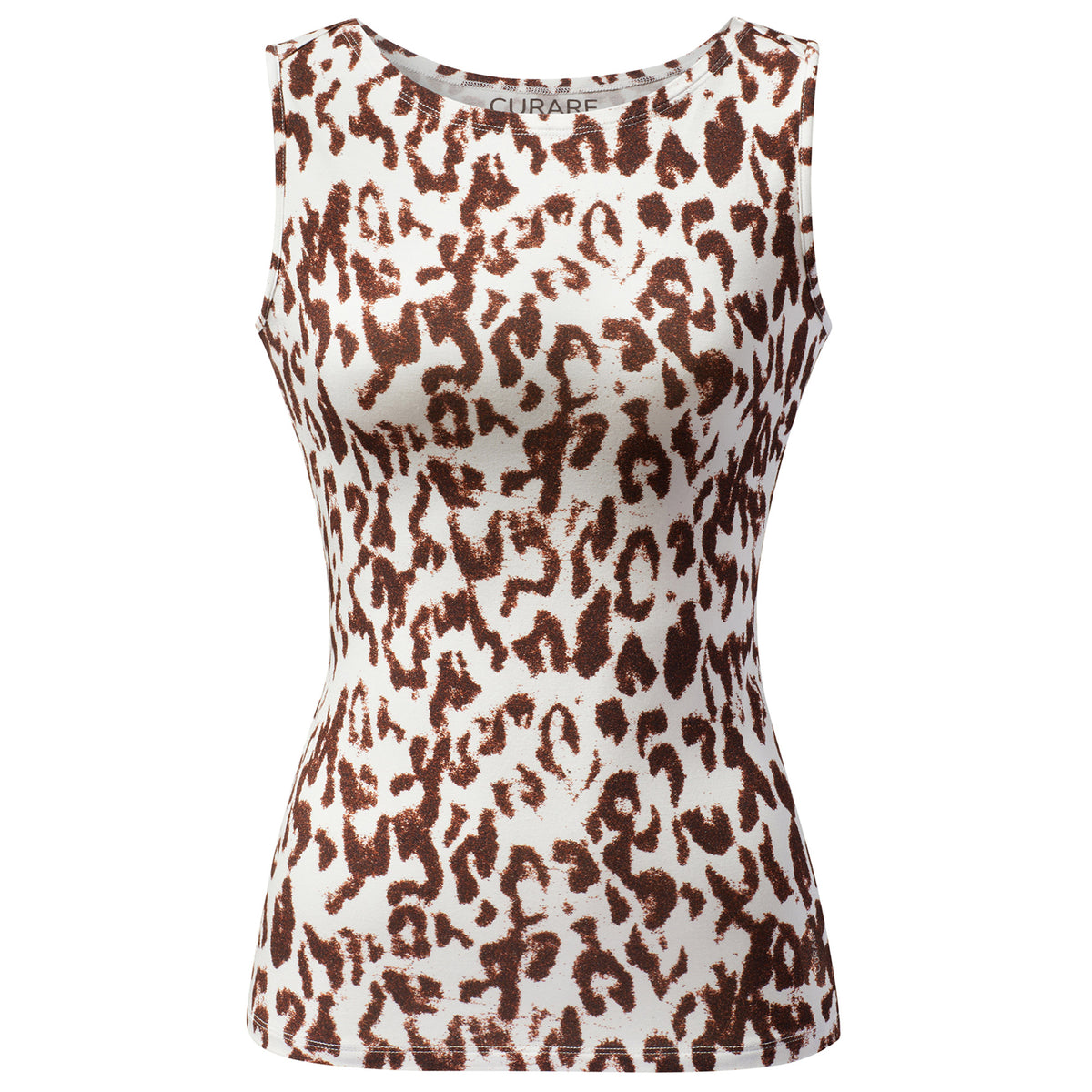 Yoga-Tank-Top Boatneck - brown leo
