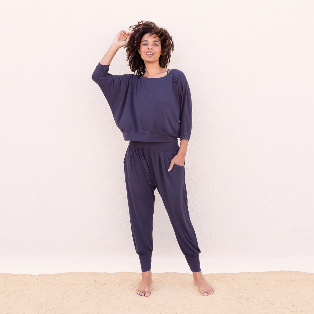 Yoga-Shirt 3/4 Frida nightblue - Onesize