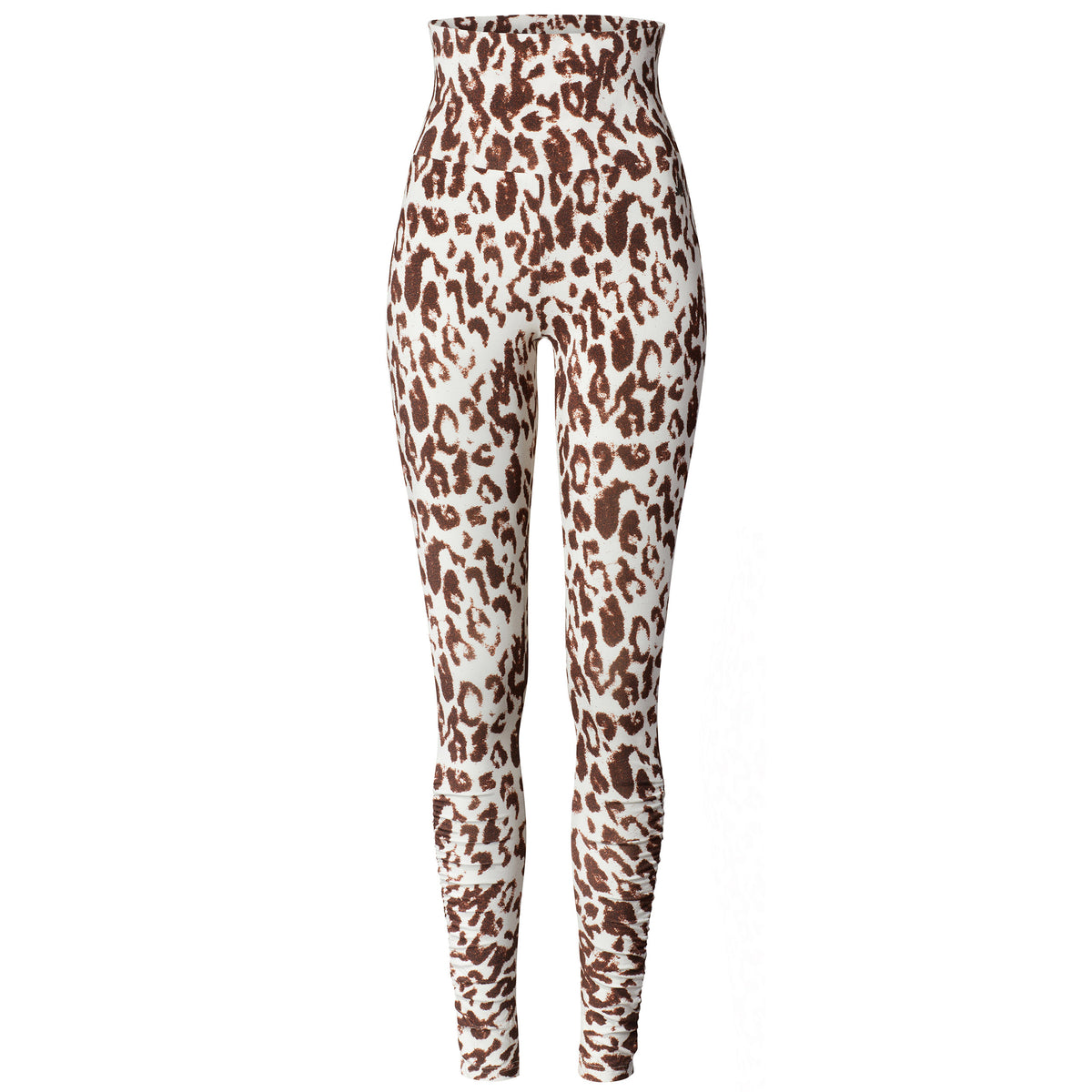 Yoga-Leggings, roll down - brown leo