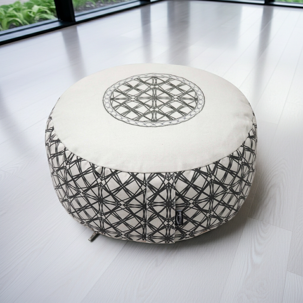 Meditationskissen rund - vintage - organic cotton - ø 36cm x 15cm