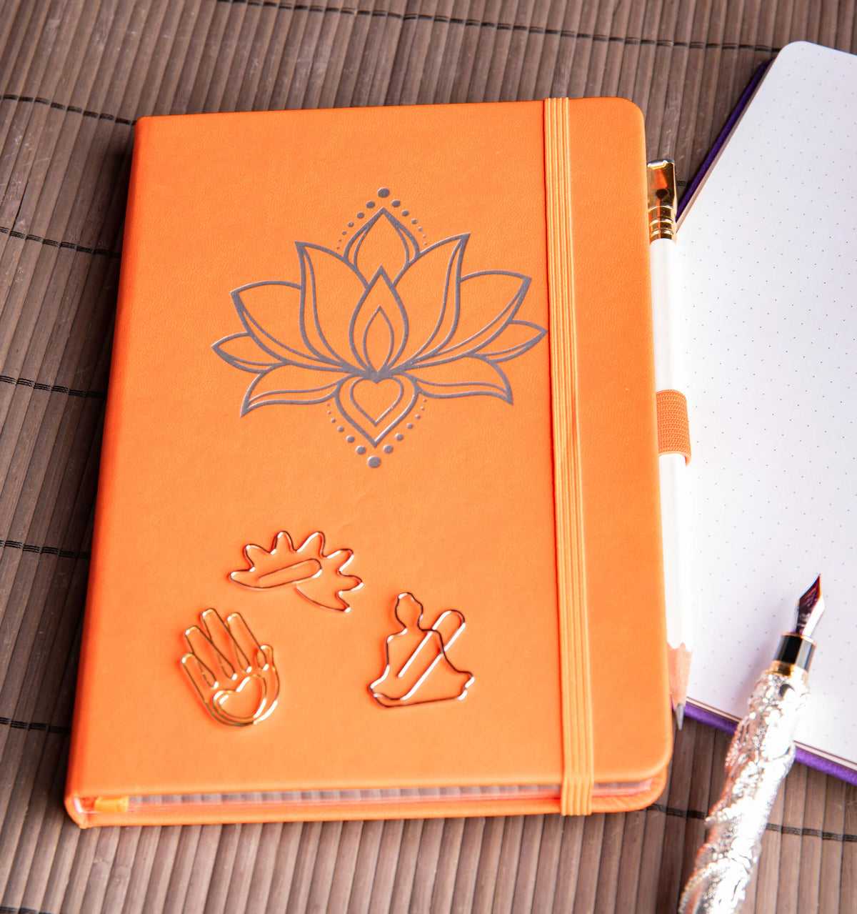 Yoga Notizbuch A5 - Lotus orange