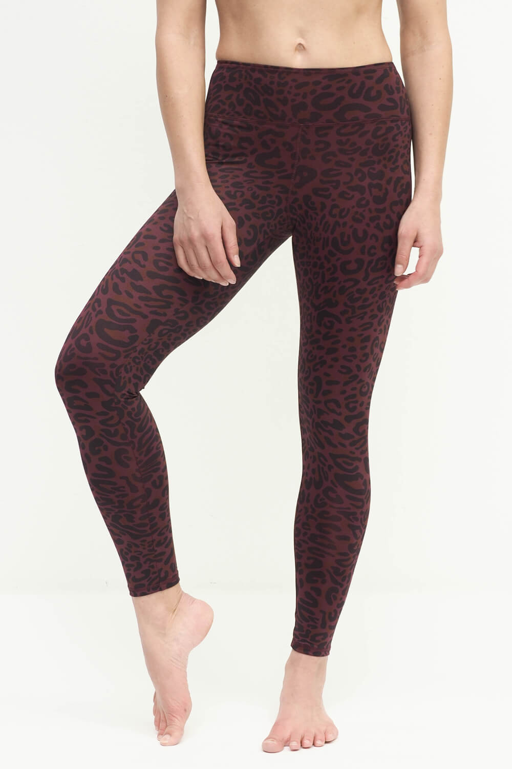 Yoga-Leggings Ganga 7/8 leo - ruby