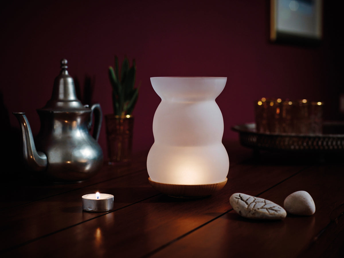 Räucherstövchen aus Glas - Blume des Lebens