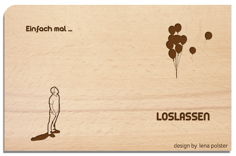 Postkarte aus Holz