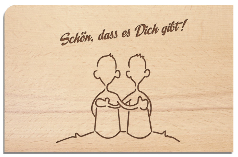 Postkarte aus Holz