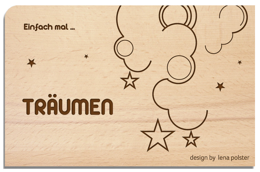 Postkarte aus Holz