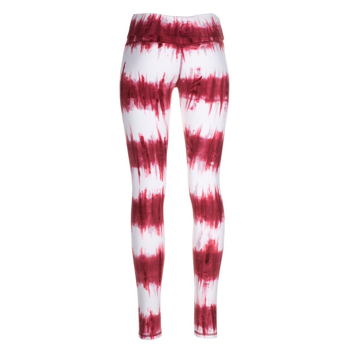 Yoga-Batik-Leggings "Lava" - rot/weiss