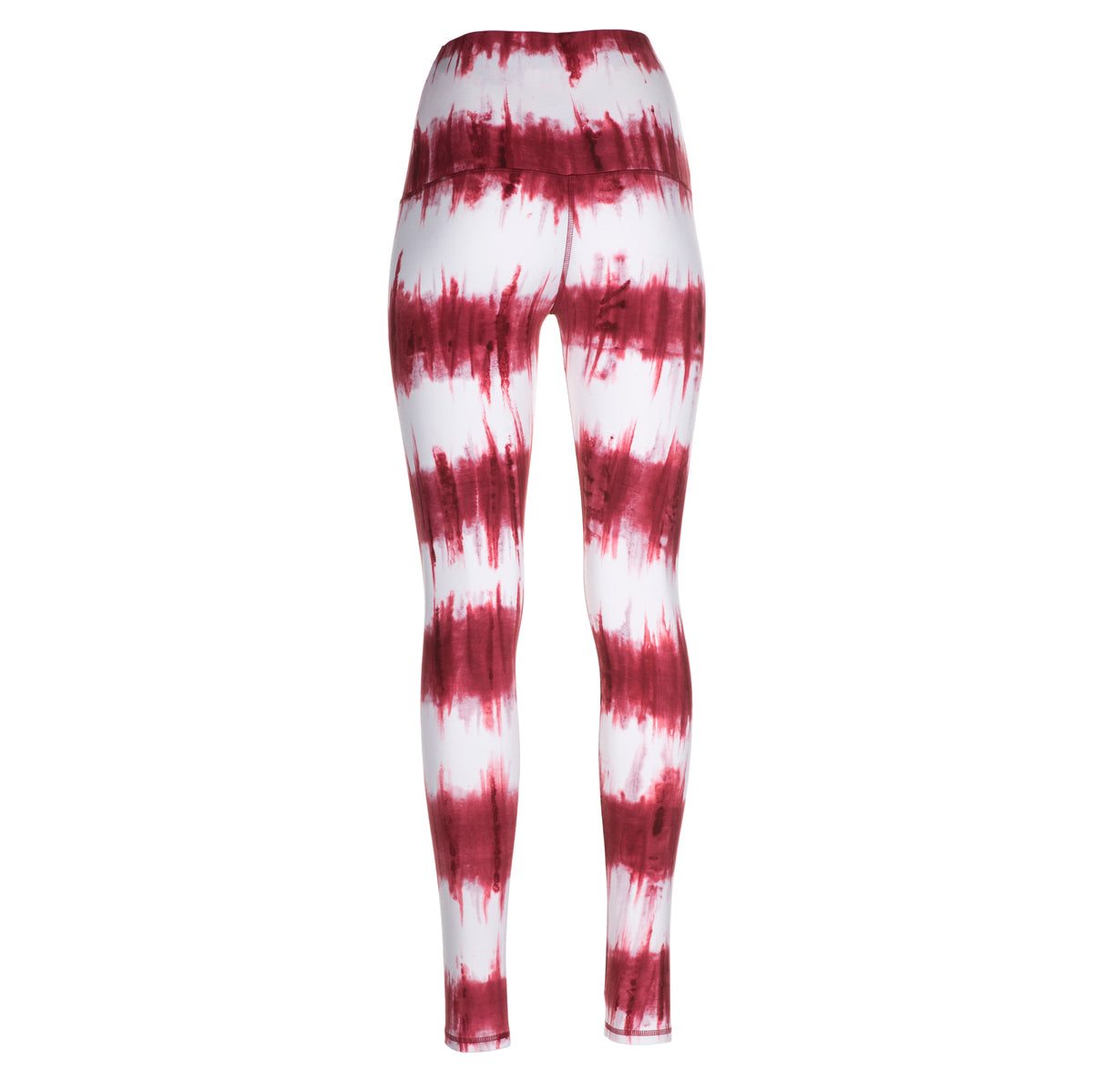 Yoga-Batik-Leggings "Lava" - rot/weiss