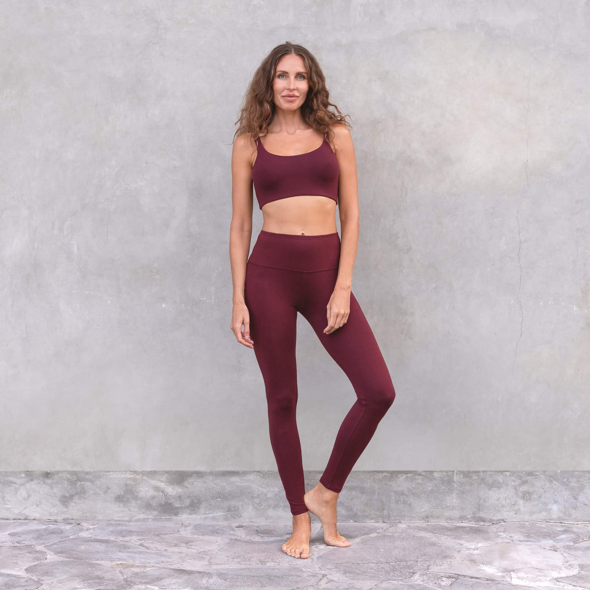 Yoga-Leggings Kate - burgundy