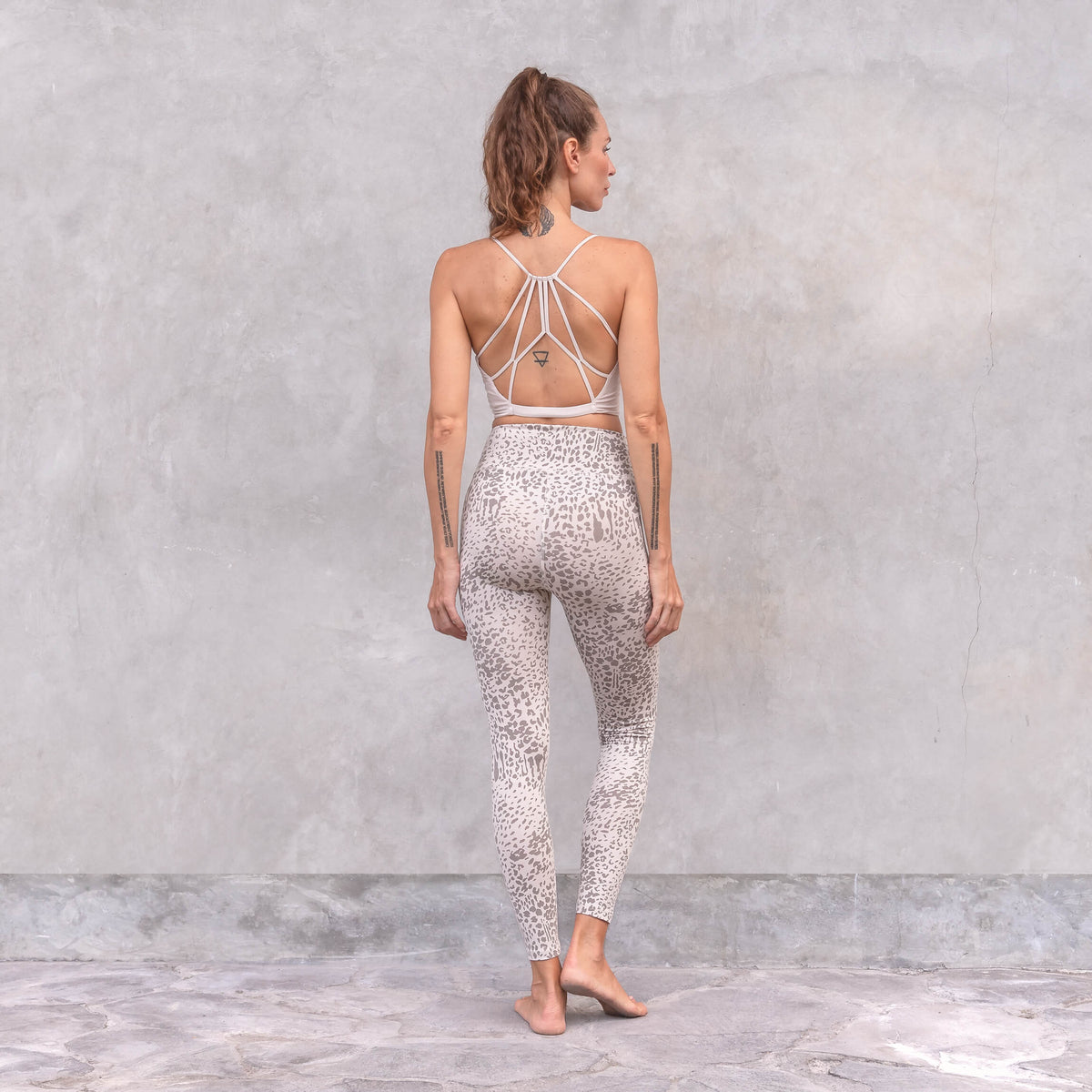 Yoga-Leggings Susan - animal creme grey