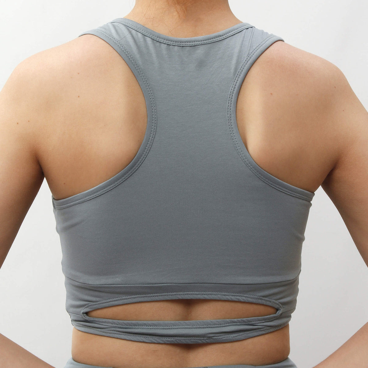 Serenity Organic Crop Top With Support - blue