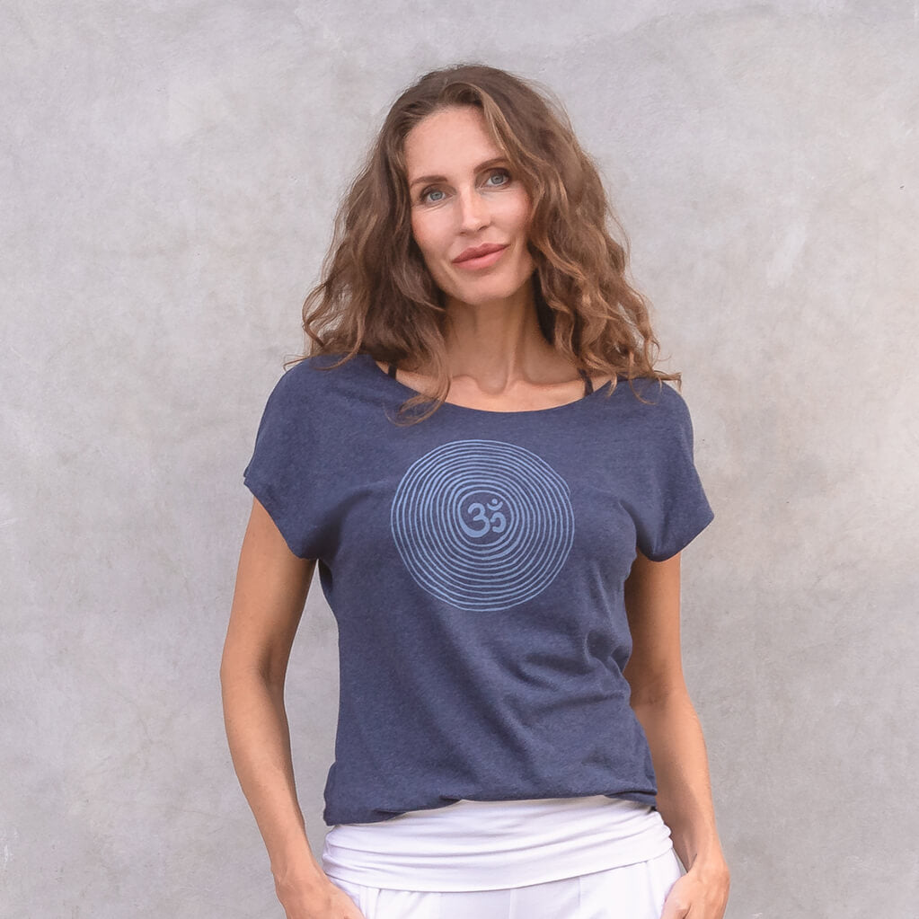 T-Shirt Om - dark blue melange