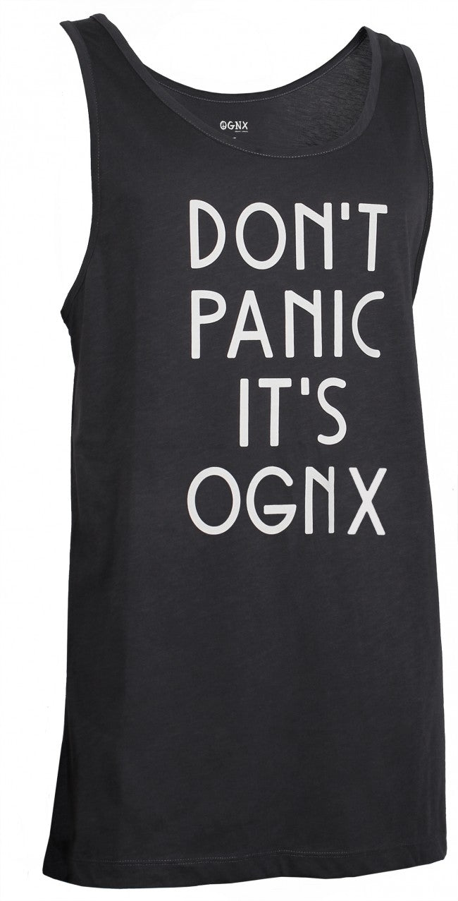 Yoga Tank-Top unisex "Don't panic it's OGNX" - black