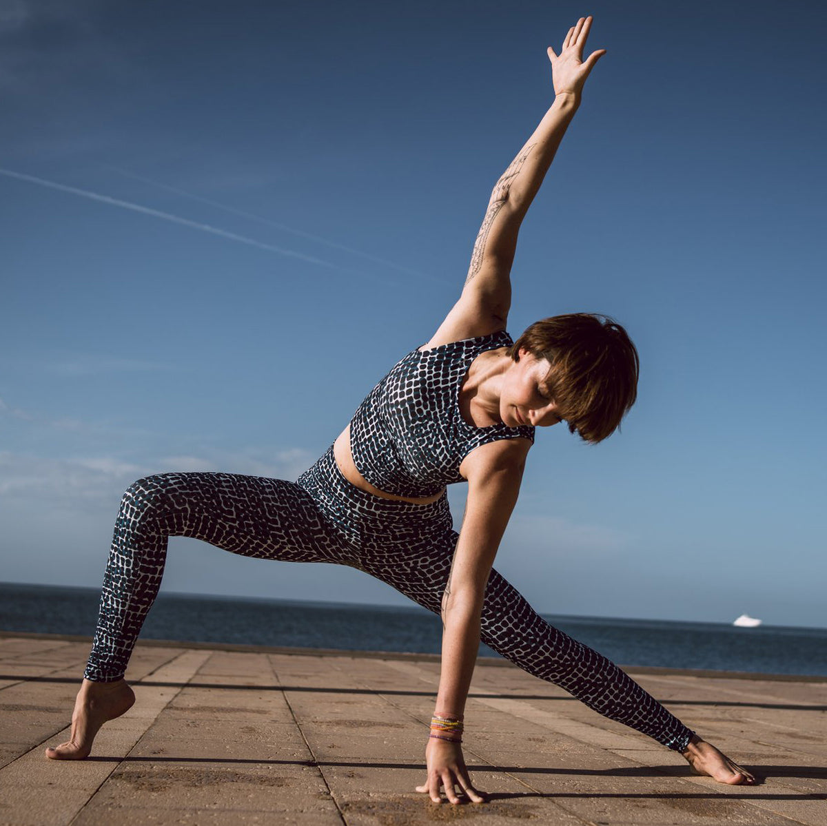 Yoga-Leggings Croco - petrol