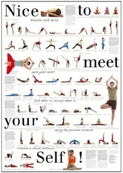 Yoga-Poster mit 67 Asanas, Nice to meet Your Self