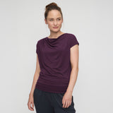 Yoga-Shirt Wasserfall - dark plum