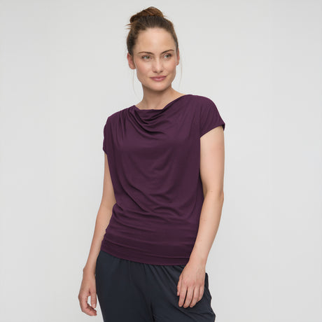 Yoga-Shirt Wasserfall - dark plum