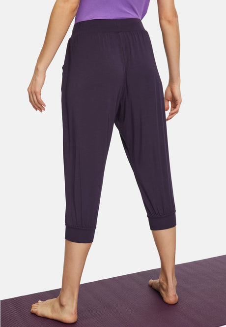 Capri-Pants, relaxed - dark aubergine