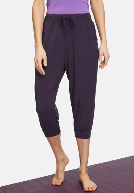 Capri-Pants, relaxed - dark aubergine