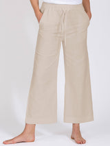 Yogahose - Christy beige mit Leinen