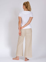 Yogahose - Christy beige mit Leinen