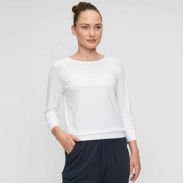 3/4 Shirt Boatneck - soft white