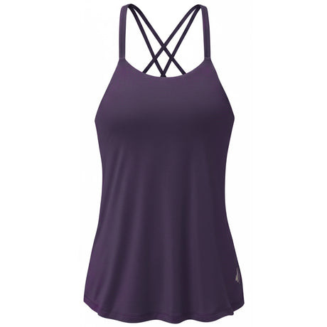Yoga-Bra Spaghetti Top - dark violet