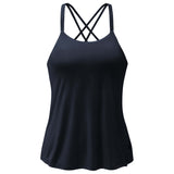 Yoga-Bra Spaghetti Top - midnight-blue