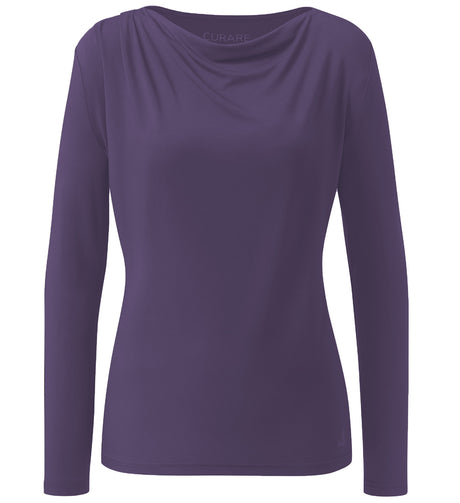 Yoga-Longsleeve Wasserfall - dark violet