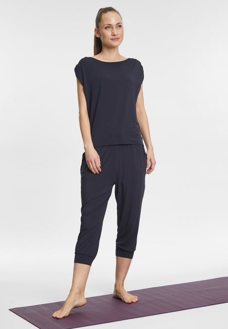 Yoga-Shirt loose foulds - midnight-blue