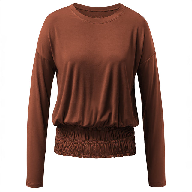 Yoga-Shirt long sleeves smoked - light-brown