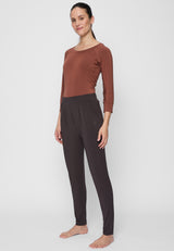 Long Pants, wide leg - dark-brown