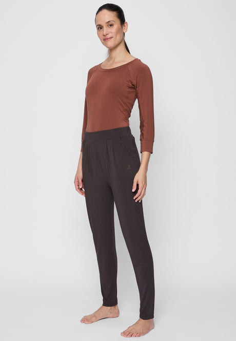 Long Pants, wide leg - dark-brown