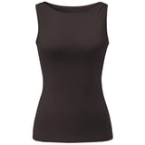Yoga-Tank-Top Boatneck - dark-brown