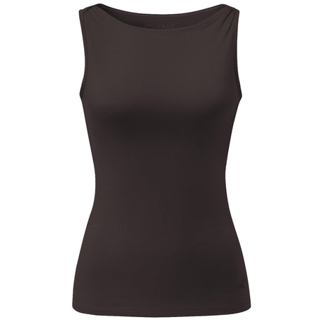 Yoga-Tank-Top Boatneck - dark-brown