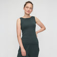 Yoga-Tank-Top Boatneck - dark forest