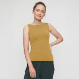 Yoga-Tank-Top Boatneck - gold rush