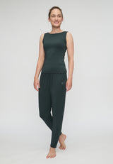 Yoga-Tank-Top Boatneck - dark forest