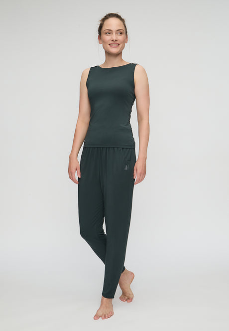 Yoga-Tank-Top Boatneck - dark forest