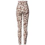 Yoga-Leggings, roll down - brown leo