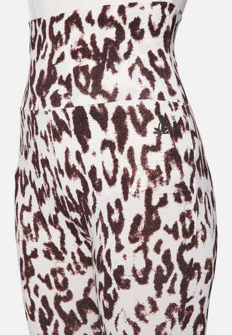 Yoga-Leggings, roll down - brown leo