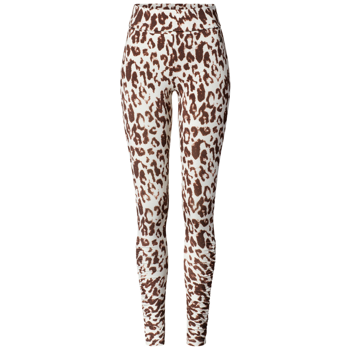 Yoga-Leggings, roll down - brown leo