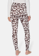 Yoga-Leggings, roll down - brown leo