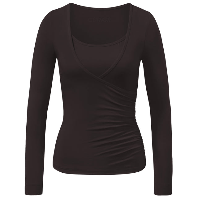 Wrap-Shirt - dark-brown
