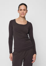 Wrap-Shirt - dark-brown