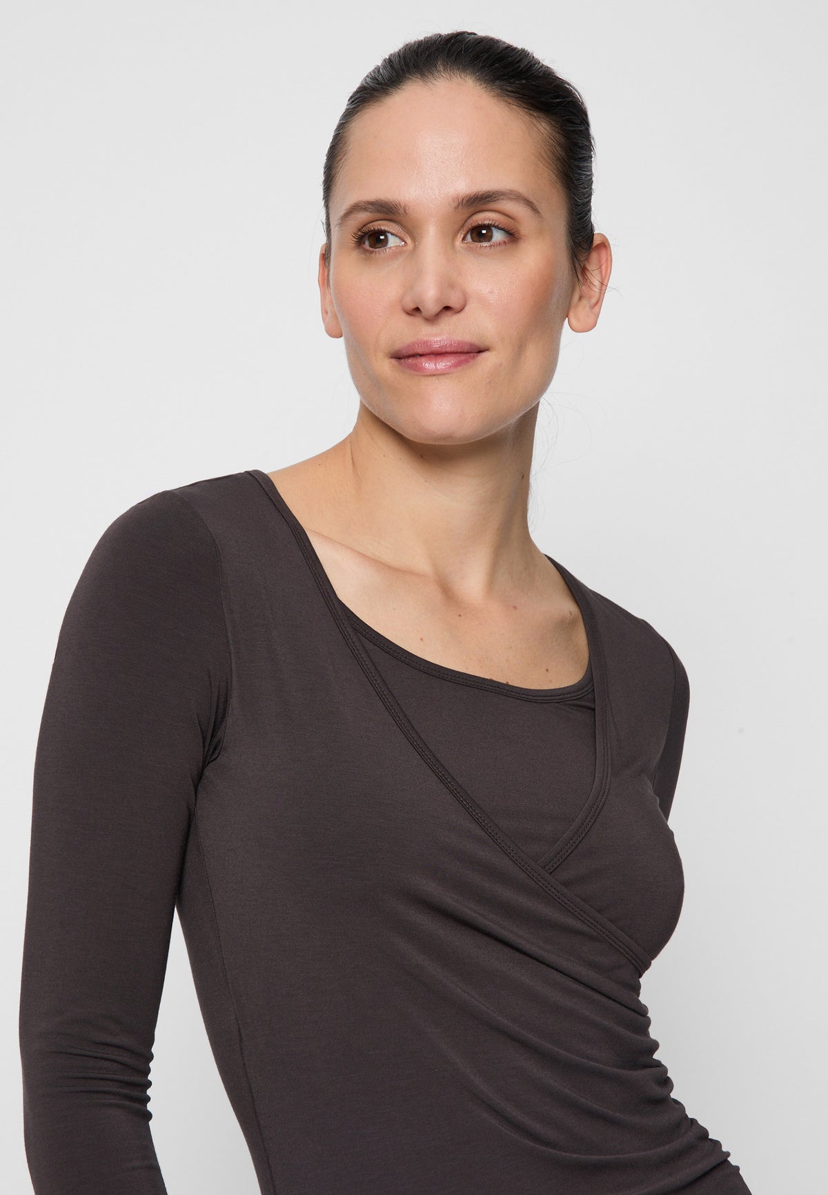 Wrap-Shirt - dark-brown