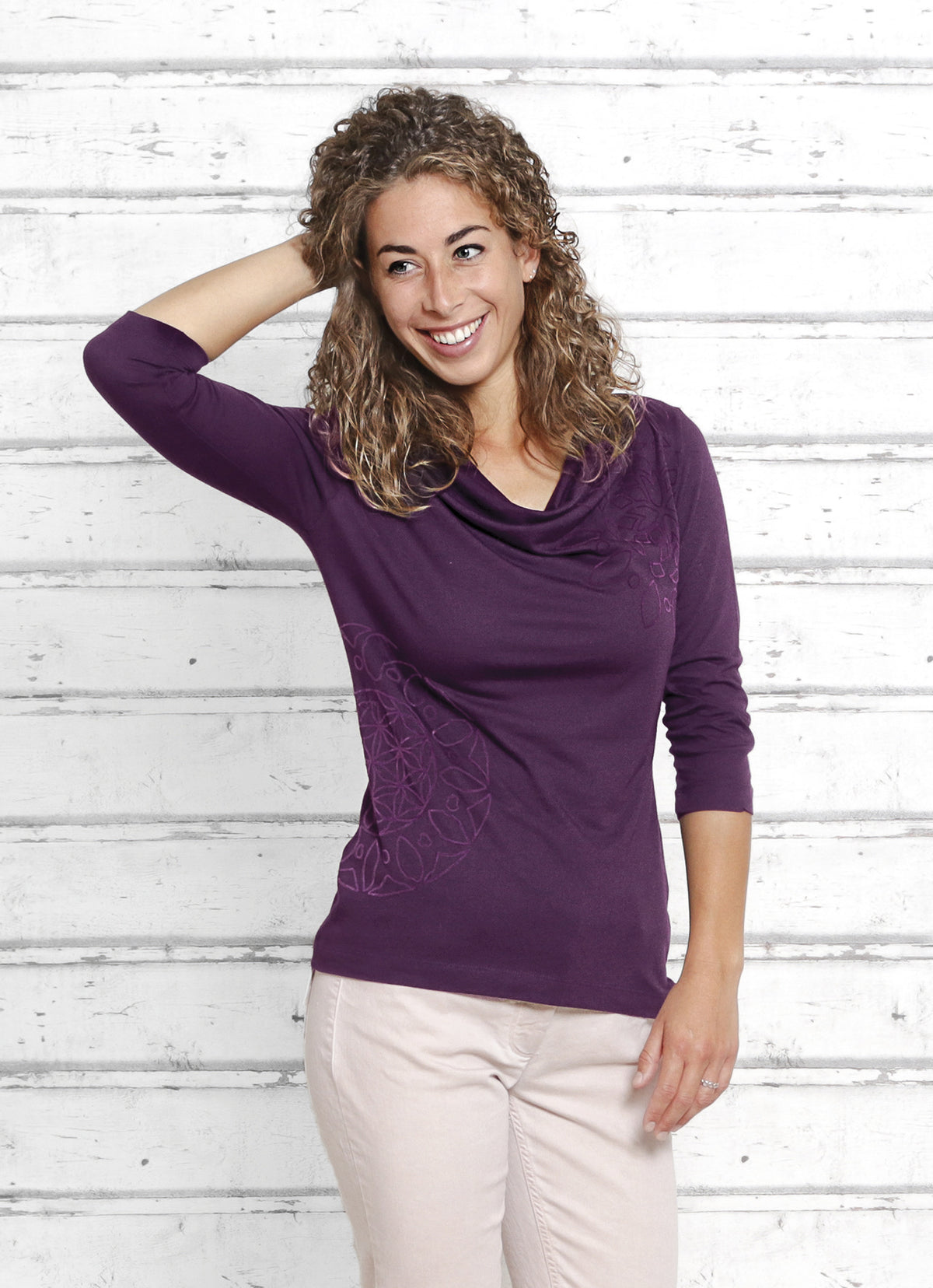 3/4-Shirt "Surya" - aubergine